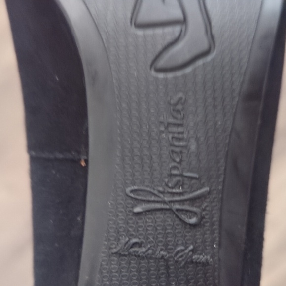 Hispanitaa Black Suede Slip On Heels w/Jedda Pom Pom Design Balls in Front - Picture 8 of 12